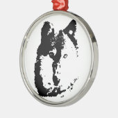 Pop Art Wolf Metalen Ornament (Links)
