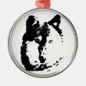 Pop Art Wolf Metalen Ornament (Voorkant)
