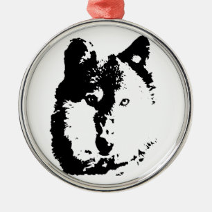 Pop Art Wolf Metalen Ornament