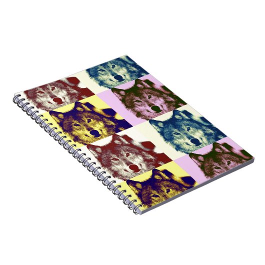 Pop Art Wolf Notitieboek (Rechterzijde)