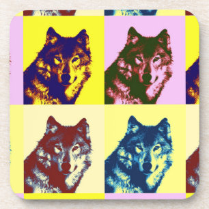 Pop Art Wolf Onderzetter