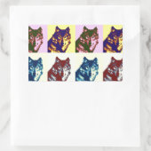 Pop Art Wolf Rechthoekige Sticker (Tas)