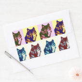 Pop Art Wolf Rechthoekige Sticker (Envelop)