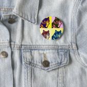 Pop Art Wolf Ronde Button 5,7 Cm (In situ)