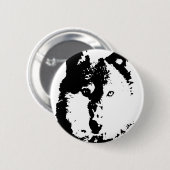 Pop Art Wolf Ronde Button 5,7 Cm (Voorkant /achterkant)