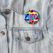 Pop Art Wolf Ronde Button 5,7 Cm (In situ)