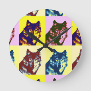 Pop Art Wolf Ronde Klok