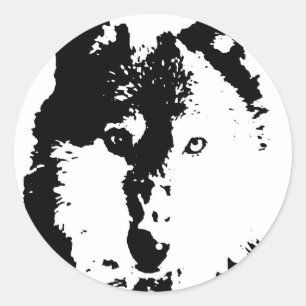 Pop Art Wolf Ronde Sticker