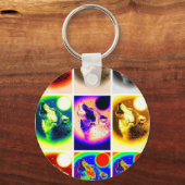 Pop Art Wolf Sleutelhanger (Voorkant)