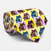 Pop Art Wolf Stropdas (Opgerold)