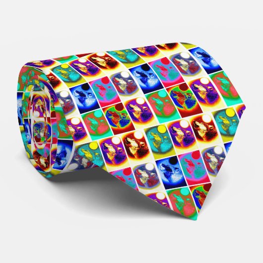 Pop Art Wolf Stropdas (Opgerold)
