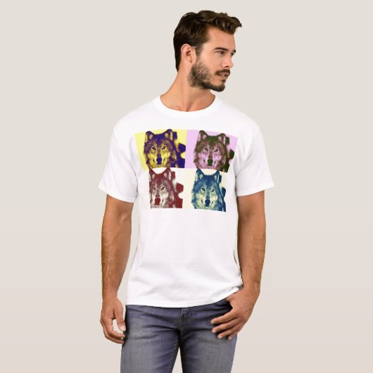 Pop Art Wolf T-shirt (Voorkant volledig)