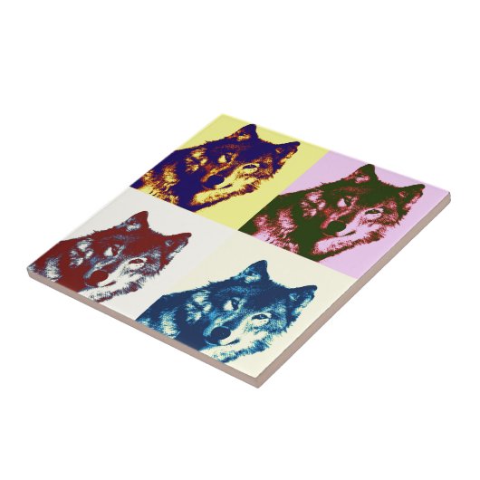 Pop Art Wolf Tegeltje (Zijkant)