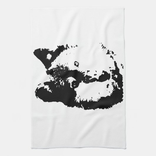 Pop Art Wolf Theedoek (Verticaal)