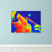 Pop Art Wolf Wrapped Canvas Afdruk (Insitu (Houten vloer))