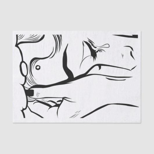 Pop Art Woman Crying Tissuepapier (Voorkant)