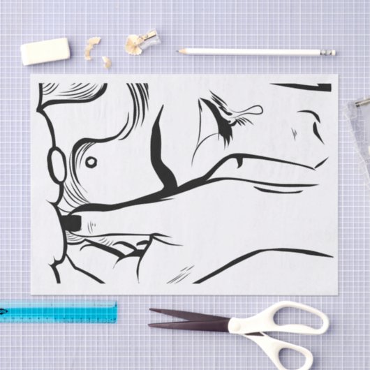 Pop Art Woman Crying Tissuepapier (Craft)