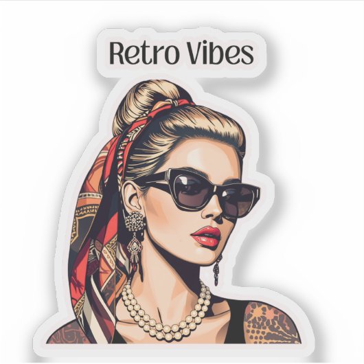 Pop Art Woman Fashion Mood Sticker (Voorkant)