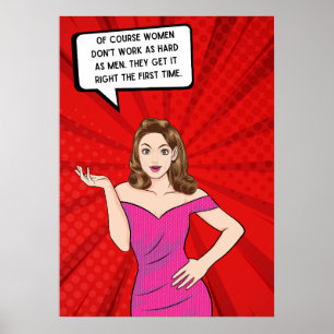Pop Art Woman Funny Sassy Sarcastic Gezegde Poster