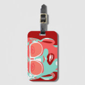 Pop Art Woman in White Sunbril Biting Red Lips Bagagelabel (Voorkant (verticaal))