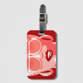 Pop Art Woman in White Sunbril Biting Red Lips Bagagelabel (Voorkant (verticaal))