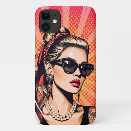 Pop Art Woman Retro Chic Case-Mate iPhone Case (Achterkant)