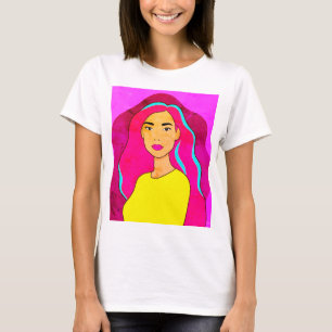 Pop Art Woman T-shirt   Kleurrijke Retro Graphic T