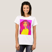 Pop Art Woman T-shirt | Kleurrijke Retro Graphic T (Voorkant volledig)
