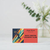 Pop Art Woman Tennis Player Visitekaartje (Staand voorkant)