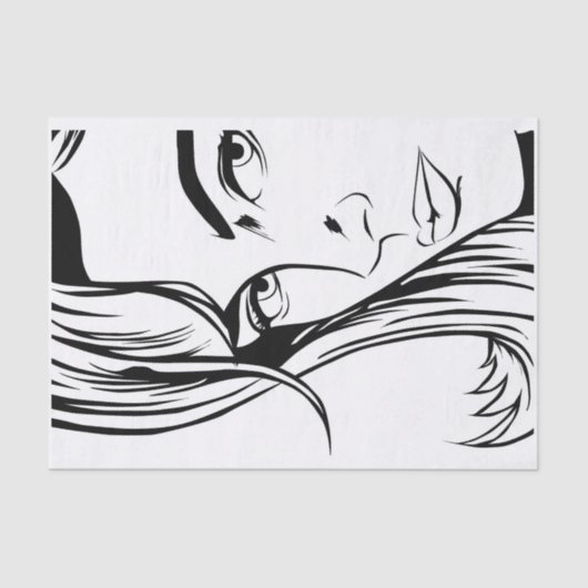 Pop Art Woman Tissue Paper Tissuepapier (Voorkant)