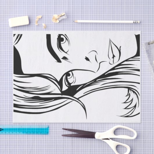 Pop Art Woman Tissue Paper Tissuepapier (Craft)