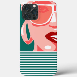 Pop Art Woman White Sunglazen Band Red Lips Case-Mate iPhone Case