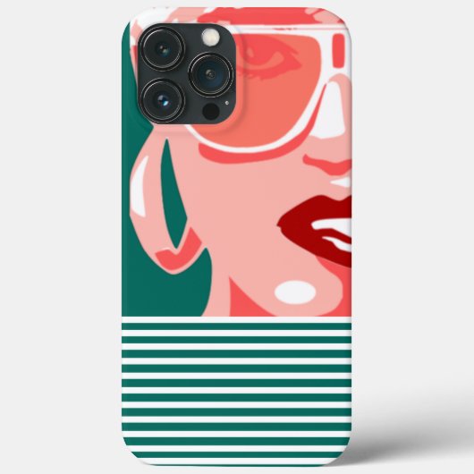 Pop Art Woman White Sunglazen Band Red Lips Case-Mate iPhone Case (Achterkant)