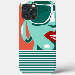 Pop Art Woman White Sunglazen Band Red Lips Case-Mate iPhone Case