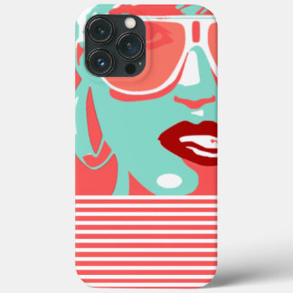 Pop Art Woman White Sunglazen Band Red Lips Case-Mate iPhone Case