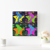 Pop Art Women's Roller Derby Vierkante Klok (Huis)