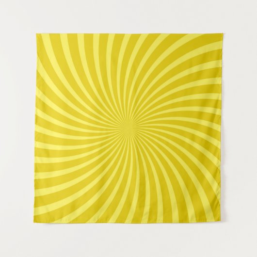 Pop art yellow background, retro comic rays illus wandkleed (Voorkant)