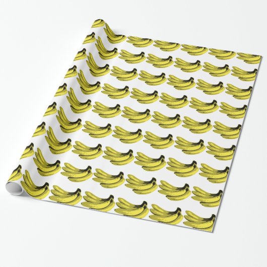 Pop Art Yellow Banana Graphic Cadeaupapier (Uitgerold)