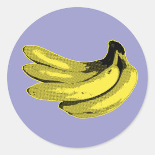 Pop Art Yellow Banana Graphic Ronde Sticker