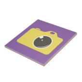 Pop Art Yellow Camera Paars Tegeltje (Zijkant)