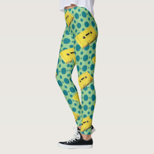 Pop Art Yellow Cassettebandje Leggings