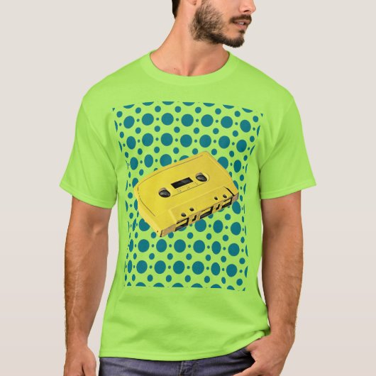 Pop Art Yellow Cassettebandje T-shirt (Voorkant)