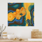 Pop Art Yellow Cosmos Flower Poster (Keuken)