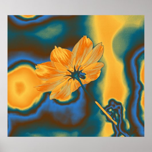 Pop Art Yellow Cosmos Flower Poster (Voorkant)
