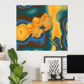 Pop Art Yellow Cosmos Flower Poster (Thuiskantoor)