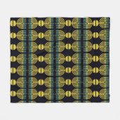 Pop Art Yellow Menorah Fleece Deken (Voorkant (Horizontaal))