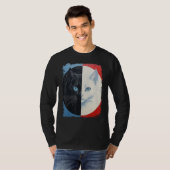 Pop Art Yin Yang Cat T-shirt (Voorkant volledig)