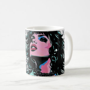 Pop Art Zanger Teal Roze Muzikanten Muziek Liefheb Koffiemok