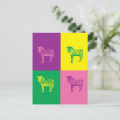 Pop Art Zebra Briefkaart (Staand voorkant)