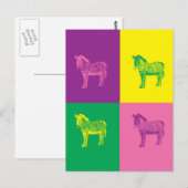 Pop Art Zebra Briefkaart (Voorkant / Achterkant)